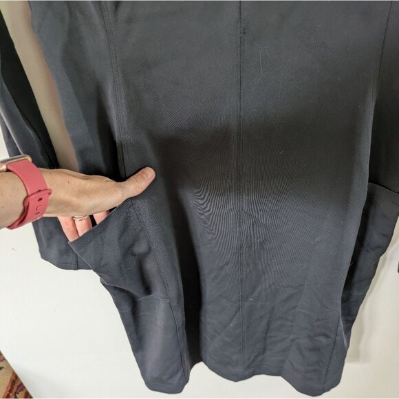 Athleta Delancey Black UPF 50 Sculptek Dress Long Sleeve Zip Medium MP Petite - Picture 8 of 13
